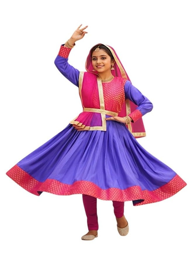TWINKLE TOTS TT - Indian Classical Dance Kathak Anarkali,Tights Dupatta Kids Fancy Cos - Image 1