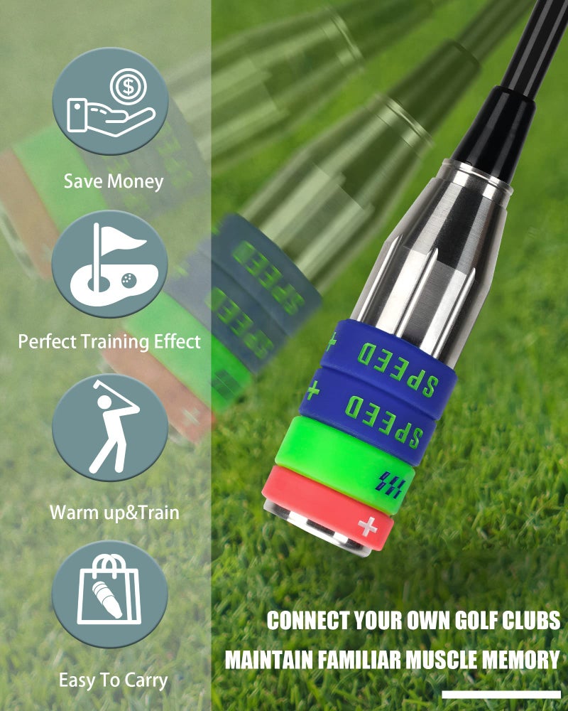 Big Crazy Golf Swing Speed Trainer Adjustable, Golf Training Equipment Three Weight Configuration Options, Golf Tempo Training Aids Connect Your Golf Clubs for Callaway - Image 3