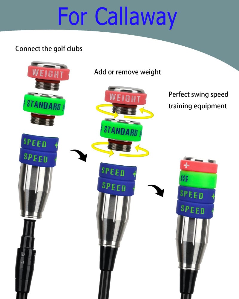 Big Crazy Golf Swing Speed Trainer Adjustable, Golf Training Equipment Three Weight Configuration Options, Golf Tempo Training Aids Connect Your Golf Clubs for Callaway - Image 2