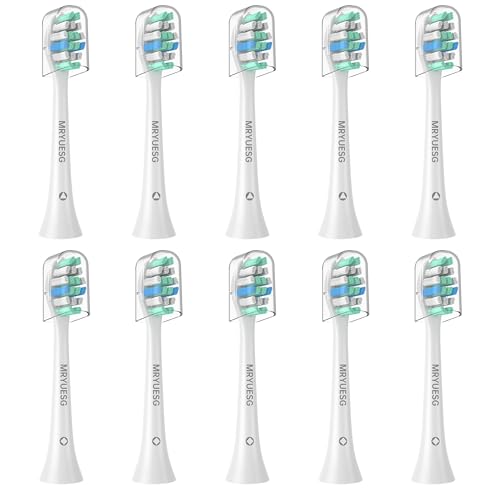 MRYUESG Replacement Toothbrush Heads for Philips Sonicare Replacement Heads, 10 Pack, Electric Tooth-Brush Head Compatible with Phillips, White-Blue - Image 1