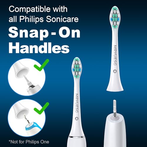 MRYUESG Replacement Toothbrush Heads for Philips Sonicare Replacement Heads, 10 Pack, Electric Tooth-Brush Head Compatible with Phillips, White-Blue - Image 2