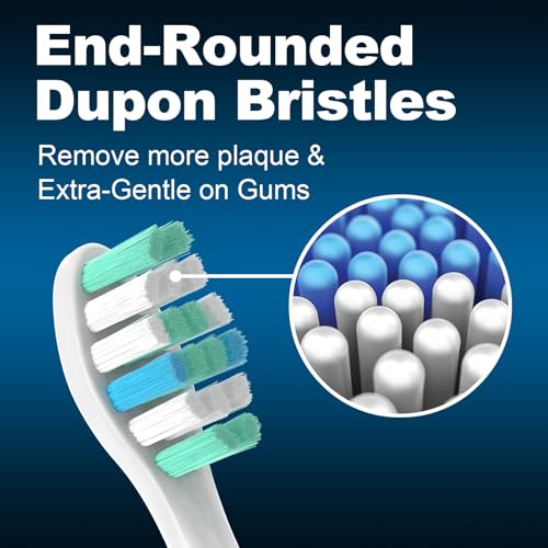 MRYUESG Replacement Toothbrush Heads for Philips Sonicare Replacement Heads, 10 Pack, Electric Tooth-Brush Head Compatible with Phillips, White-Blue - Image 5