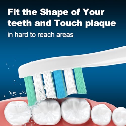 MRYUESG Replacement Toothbrush Heads for Philips Sonicare Replacement Heads, 10 Pack, Electric Tooth-Brush Head Compatible with Phillips, White-Blue - Image 4