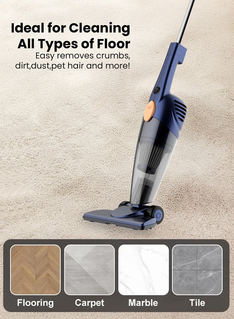 Deerma Vacuum Cleaner, Light Weight Handheld Vacuum Cleaner, 15kPa Strong Suction, Three Brush Heads, Triple Layer Filtration, 1.2L Large Dust Cup, Washable Filter and Easy to Assemble 1.2 L 600 W DX115C-Pro Blue - Image 5