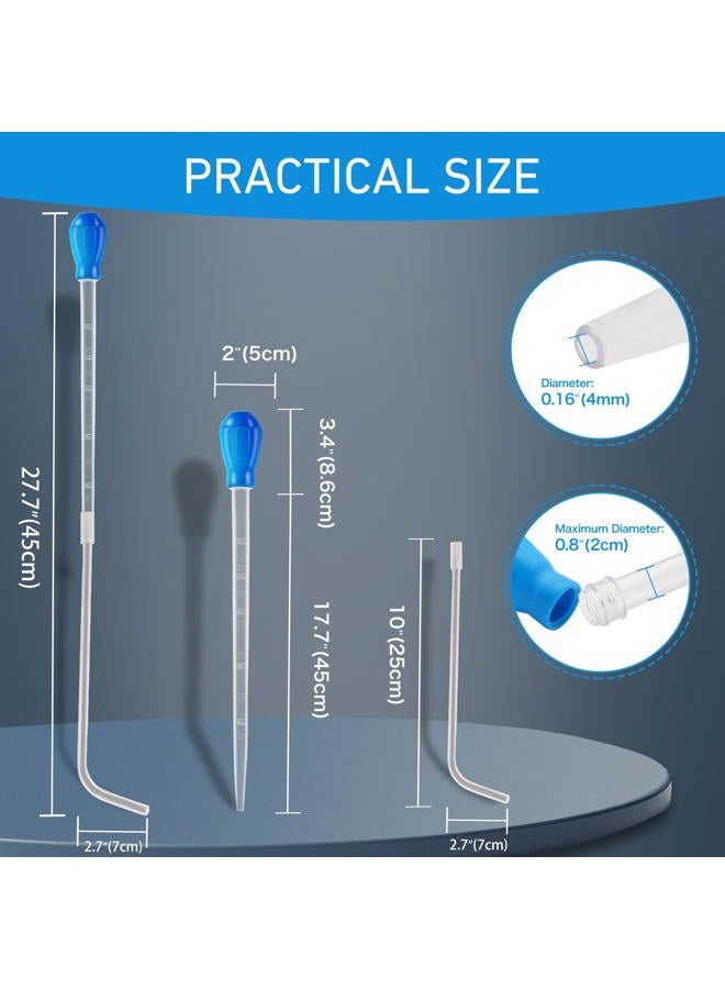 Depeew Aquarium Coral Fish Feeder, 27.7IN Extra Long Turkey Baster for Aquarium Siphon for Fish Tank Water Changer, Aquarium Cleaning Tools (50ml, Blue) - Image 5