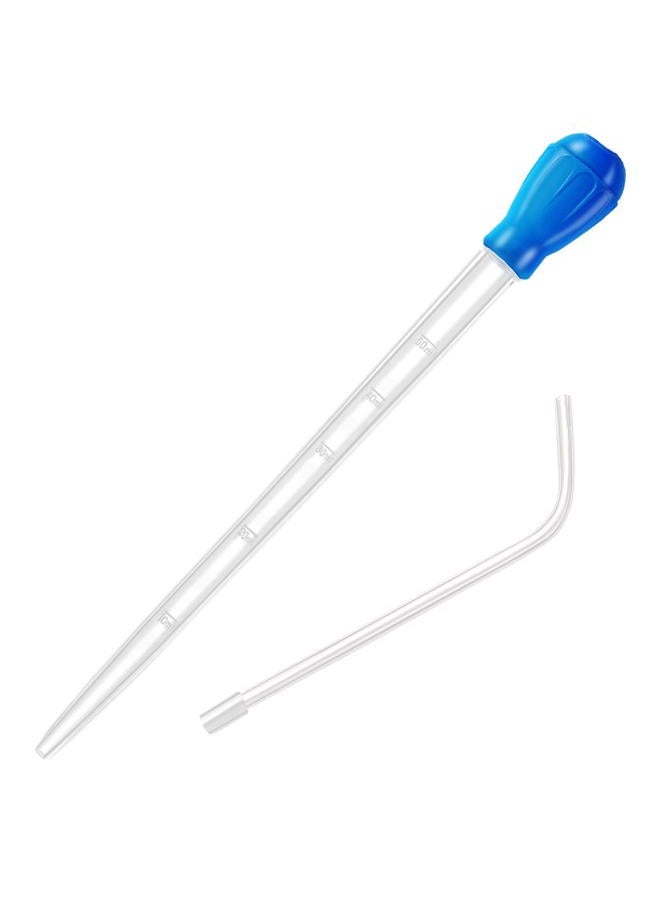 Depeew Aquarium Coral Fish Feeder, 27.7IN Extra Long Turkey Baster for Aquarium Siphon for Fish Tank Water Changer, Aquarium Cleaning Tools (50ml, Blue) - Image 1