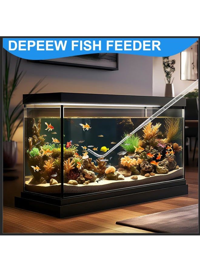 Depeew Aquarium Coral Fish Feeder, 27.7IN Extra Long Turkey Baster for Aquarium Siphon for Fish Tank Water Changer, Aquarium Cleaning Tools (50ml, Blue) - Image 2