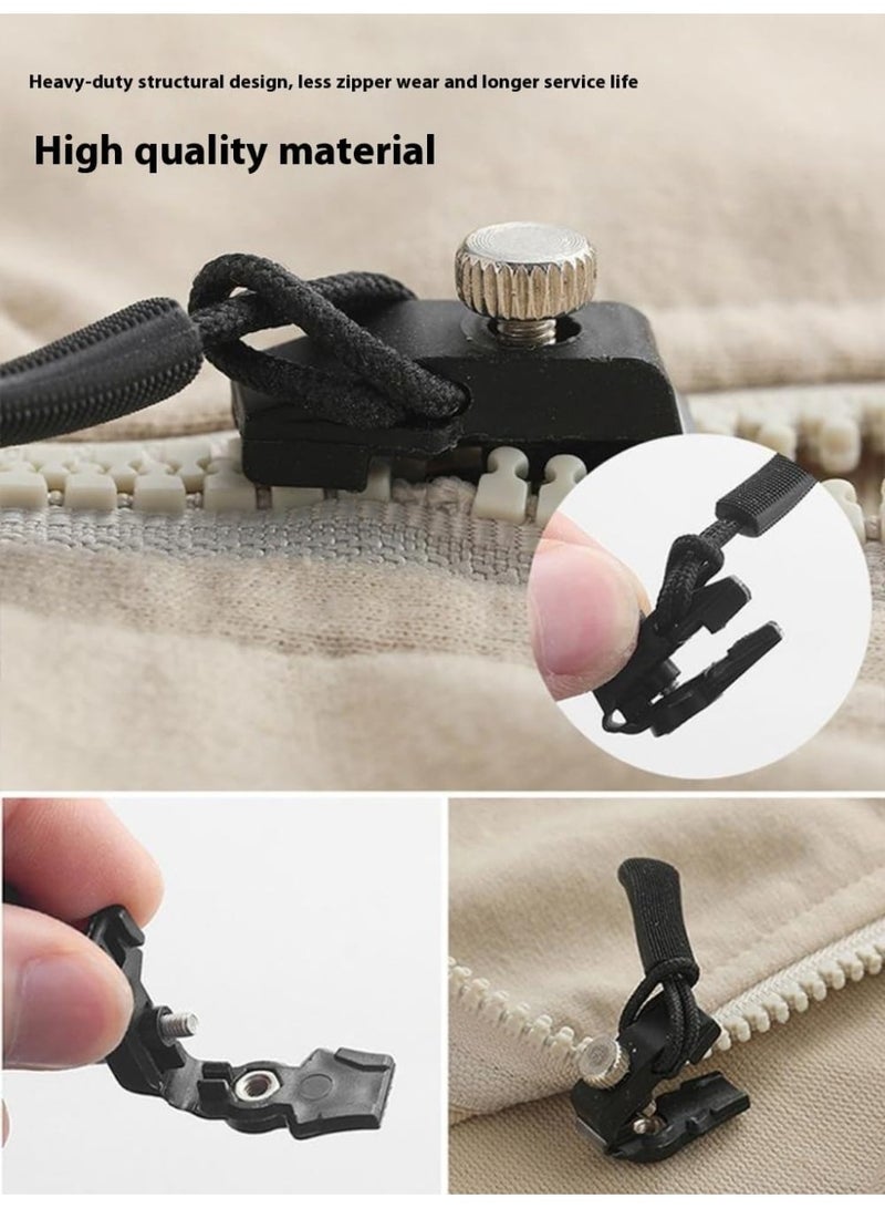 Happy Home 12 Pcs Zipper Repair Kit with 3 Different Sizes Replacement Zipper Pull Heads – Quick Install Detachable Zip Slider No Sewing Required – Universal Fix for Jackets, Bags, Luggage, Backpacks and Clothing – Compatible with Metal and Plastic Zippers for Fast DIY Repair Solution - Image 5