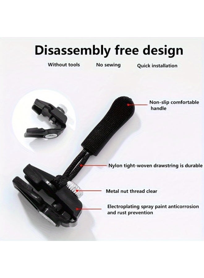 Happy Home 12 Pcs Zipper Repair Kit with 3 Different Sizes Replacement Zipper Pull Heads – Quick Install Detachable Zip Slider No Sewing Required – Universal Fix for Jackets, Bags, Luggage, Backpacks and Clothing – Compatible with Metal and Plastic Zippers for Fast DIY Repair Solution - Image 4