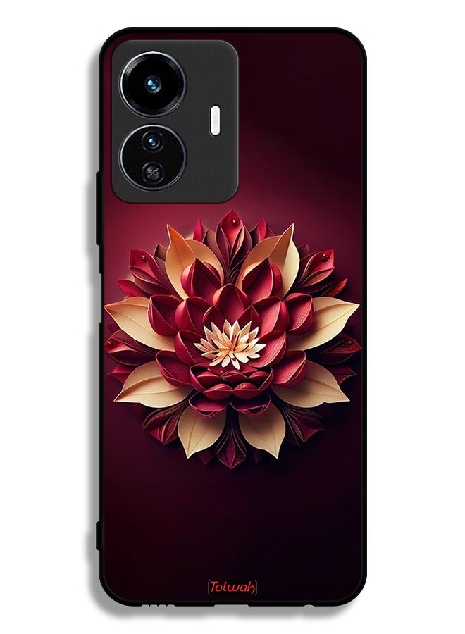 Tolwak Vivo Y77 5G Protective Case Cover Flower Abstract Design - Image 2