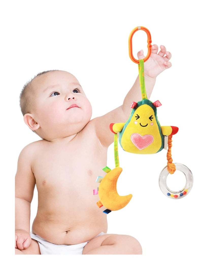 Zikra Baby Hanging Toy 4 Pack Car Seat Stroller Toys Soft Toys for Baby Newborn Infant Car Bed Travel Activity for Babies Boys and Girls from 0 to 36 Months Fruit - Image 2