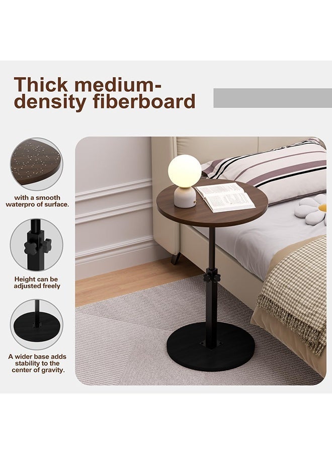 XiuWoo Height Adjustable Side Table Modern Round End Table Small Bedside Table for Living Room Nightstand for Bedroom Corners and Office - Image 5