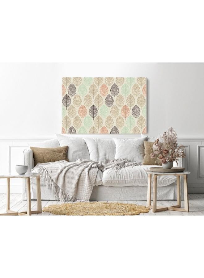 Home Gallery Canvas Wall Art, Abstract Framed Portrait of seamless pattern with leafs - Image 1