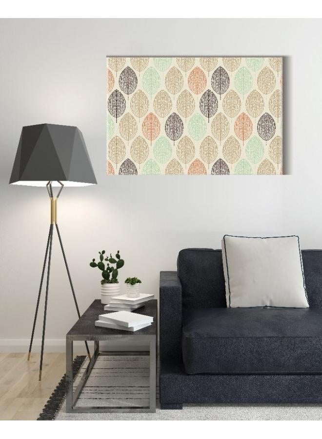 Home Gallery Canvas Wall Art, Abstract Framed Portrait of seamless pattern with leafs - Image 3