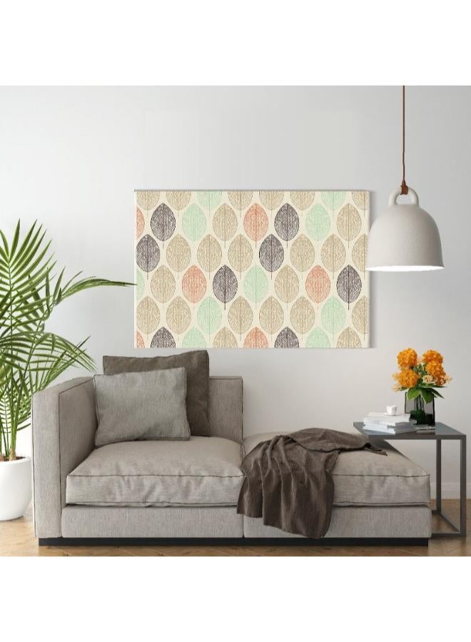 Home Gallery Canvas Wall Art, Abstract Framed Portrait of seamless pattern with leafs - Image 4
