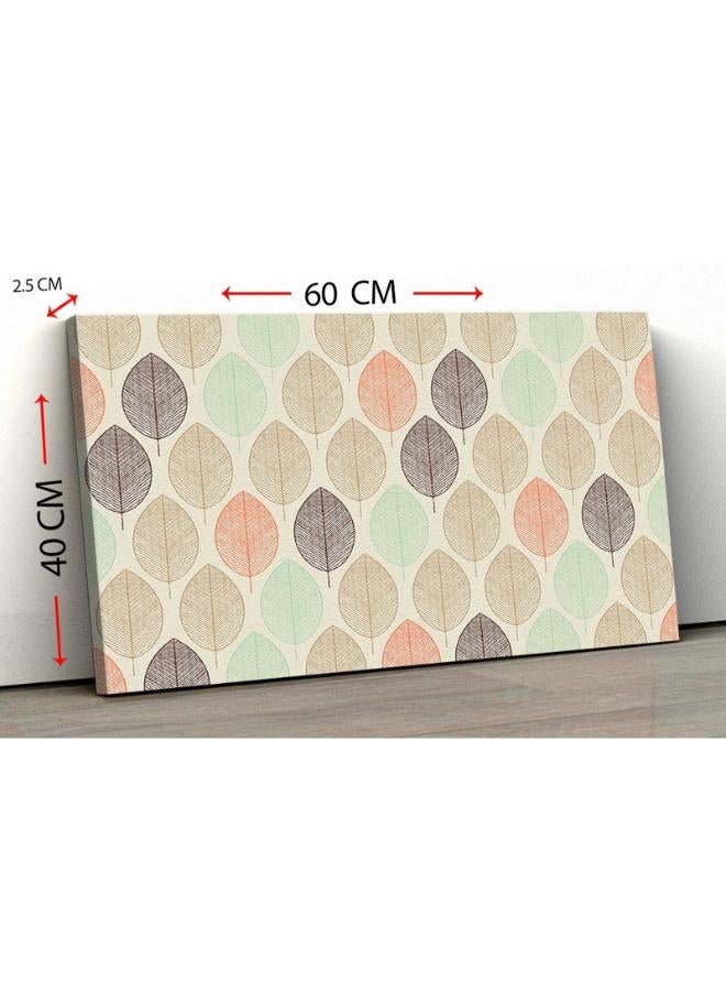 Home Gallery Canvas Wall Art, Abstract Framed Portrait of seamless pattern with leafs - Image 5