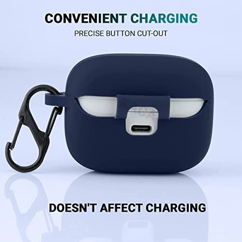 KACA Protective Shockproof Silicone Cover Case with Buckle Compatible with JBL Tune 130NC TWS (Midnight Blue) - Image 4