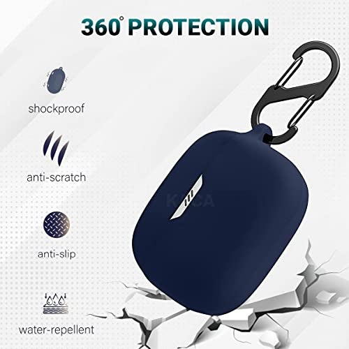 KACA Protective Shockproof Silicone Cover Case with Buckle Compatible with JBL Tune 130NC TWS (Midnight Blue) - Image 2