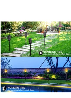 Y&D 2pcs  33LED Solar Outdoor Lights, Solar Torch Light With Flickering Flame For Garden Decor Waterproof Solar Powered Outdoor Lights  - Image 2