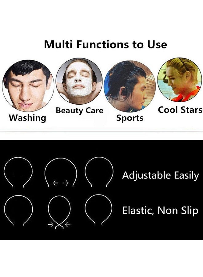 Dreamlover Metal Zigzag Headband for Men Women's Unisex Black Wavy Spring Sports Headband for Boys Girls Hoop Clips Accessories Elastic Non Slip Outdoors (Pack of 2) - Image 4