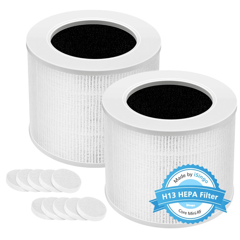 isingo 2 Pack Core Mini H13 True HEPA Replacement Filter for LEVOIT Core Mini Air Purifiers 3in1 Core MiniRF Filter Replacement