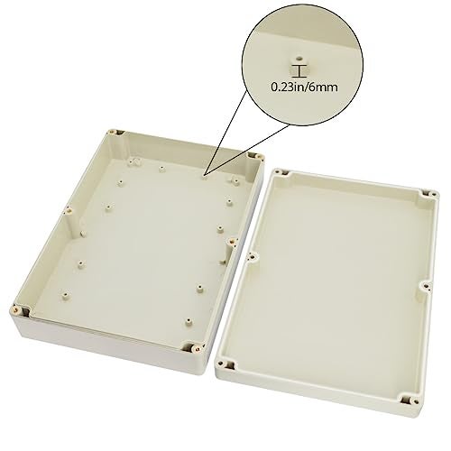 LeMotech Waterproof Dustproof IP65 ABS Plastic Junction Box Universal Electric Project Enclosure Pale Gray 10.4 x 7.2 x 2.4 inch (263 x 182 x 60 mm) - Image 4