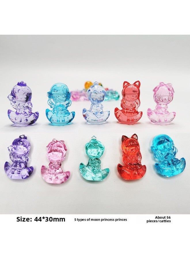 Color Spinning Top Children's Toy Set 3A Acrylic Healthy Durable Material Cartoon Animal Handmade Jewelry-Color:5 Moon Princess Prince (about 56/kg) - Image 1