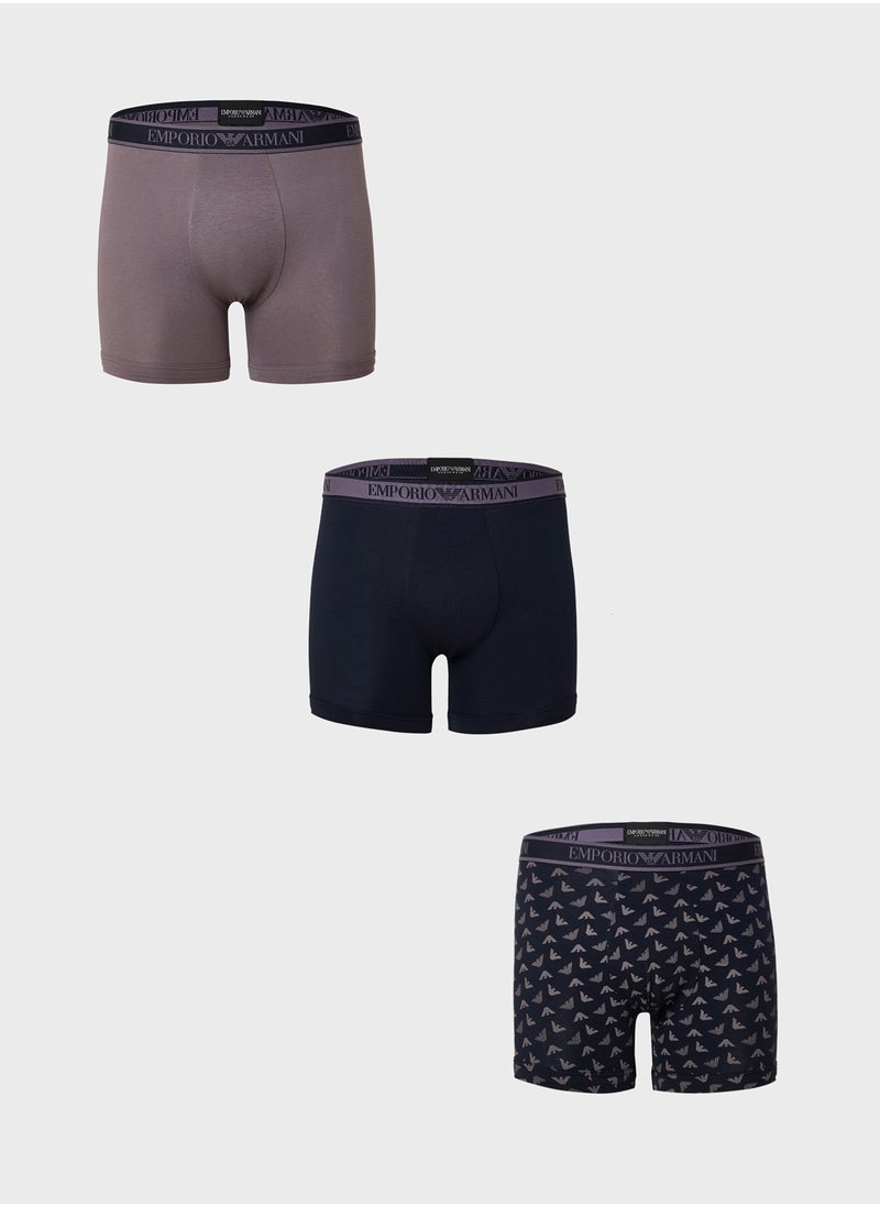 EMPORIO ARMANI 3 Pack Logo Band Boxers  - Image 1
