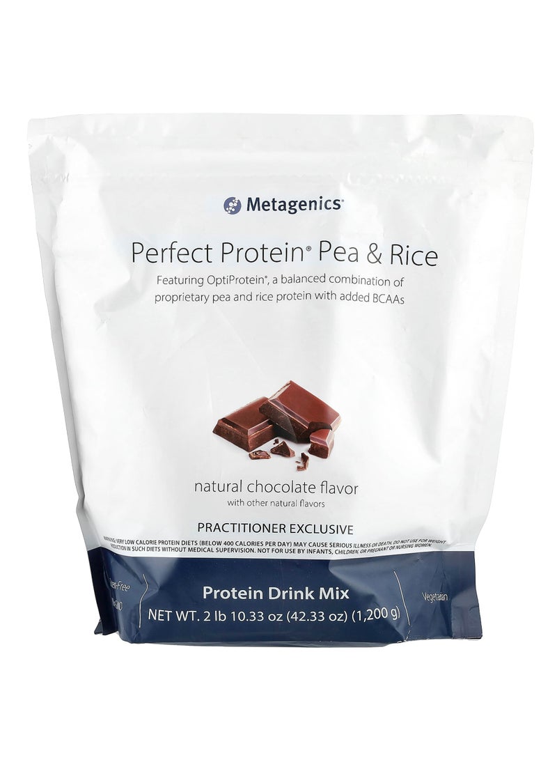 Metagenics Perfect Protein® Pea & Rice, Natural Chocolate, 2 lb 10.33 oz (1,200 g)