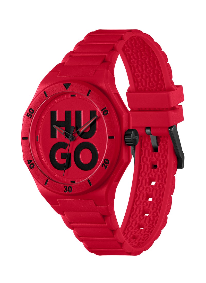 HUGO BOSS - Men's Analog Round Shape Silicone Wrist Watch 1530328 - 42 Mm - Image 1