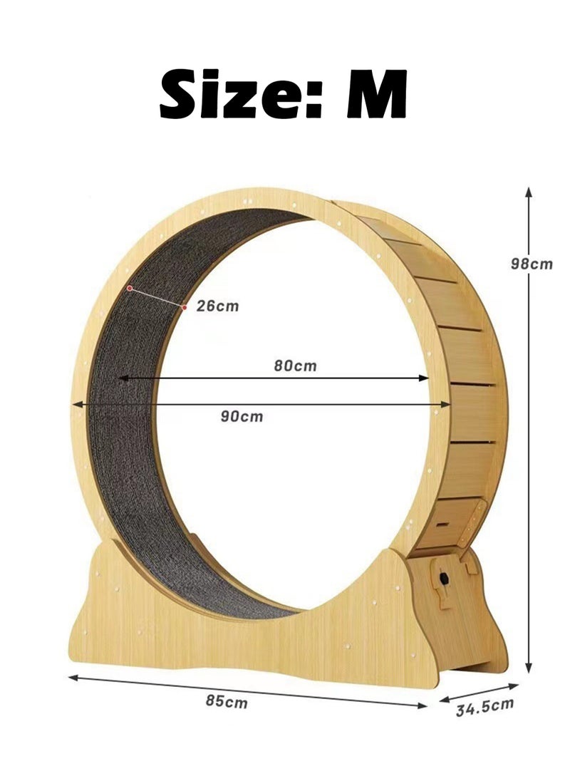Pink Demon Cat Exercise Wheel for Indoor Cats, Cat Running Wheel with Silent Roller, Cat Treadmill Wheel, Nature Wood ,Love Kitty Running Toy Walking Training for Fitness Weight Loss Device Suitable for Most Cats Physical Exercise Activity  - Image 3