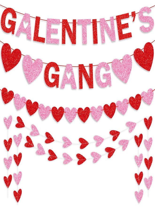 HALOGATE Galentines Decorations Set, NO DIY, Includes Galentine’s Day Letter Banner, Heart Hanging String Garlands,Galentines Day Party Decor, for Girl Lady Night Galentines Sign Backdrop - Image 1