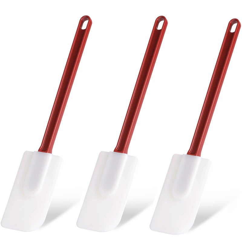 heffiso 3 PCS Commercial Grade Silicone Spatulas Heat Resistant, 9.5-Inch Silicone Rubber Spatulas, Commercial Silicone Rubber Spatulas for Baking, Nonstick & BPA-Free - Image 1