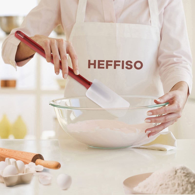 heffiso 3 PCS Commercial Grade Silicone Spatulas Heat Resistant, 9.5-Inch Silicone Rubber Spatulas, Commercial Silicone Rubber Spatulas for Baking, Nonstick & BPA-Free - Image 2