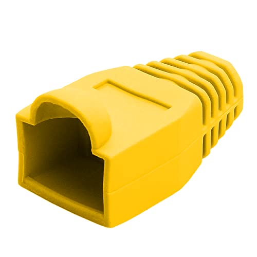 Cmple RJ-45 Color Coded Strain Relief Boots - Yellow (50pcs) - Image 1