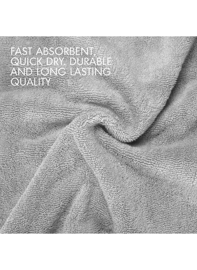Hotel Linen Klub Hotel Linen Klub LUXURY PACK of 3  Bathroom Towel Sets -100% Cotton 650 GSM Terry Dobby Border Ring Spun -Super Soft ,Quick Dry,Highly Absorbent,Bath Towel,Hand Towel and Face Towel,Silver  - Image 5