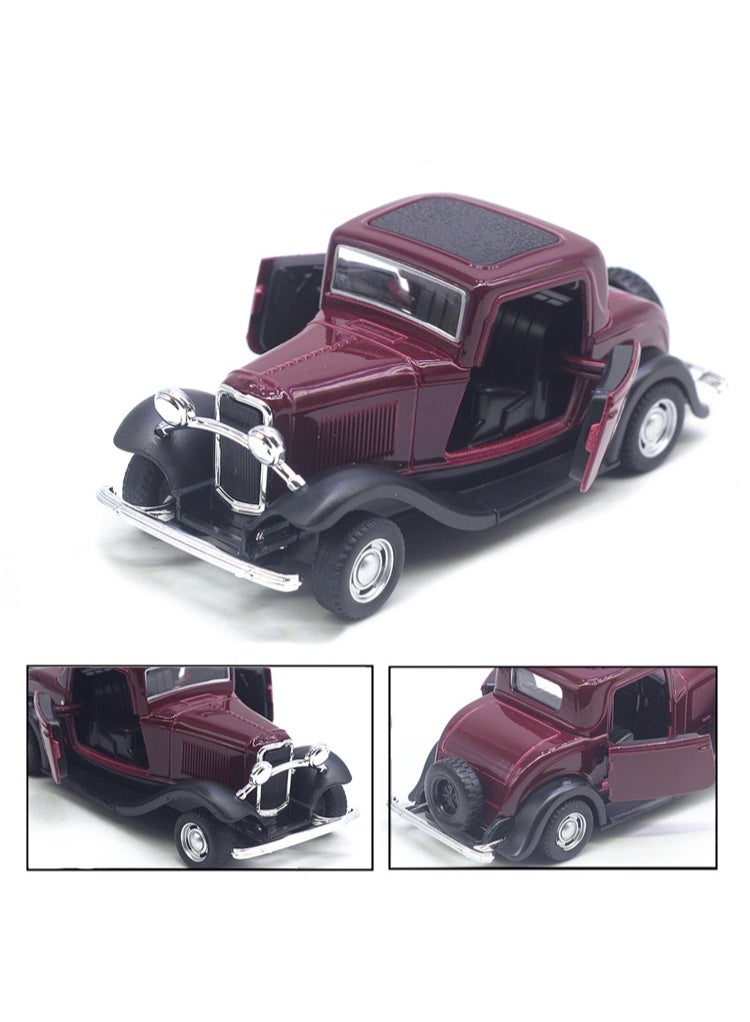 هالامودو 1:32 محاكاة سبيكة الرياضة نموذج السيارة الكلاسيكية, سحب العودة سبيكة نموذج السيارة لعبة , تصميم الباب القابل للفتح , لعبة رائعة نموذج السيارة, سبيكة الرياضة القديمة مجموعة لعبة السيارة الزخرفة, هدية عيد ميلاد مثالية للفتيان والبنات, لجمع وعرض, الأحمر / الأسود ,13.1 * 4.5 * 5 سم - Image 4