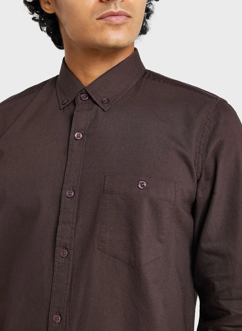 سفنتي فايف Pure Cotton Casual Single Pocket Shirt