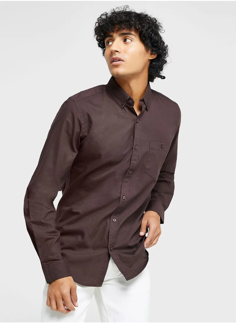 سفنتي فايف Pure Cotton Casual Single Pocket Shirt