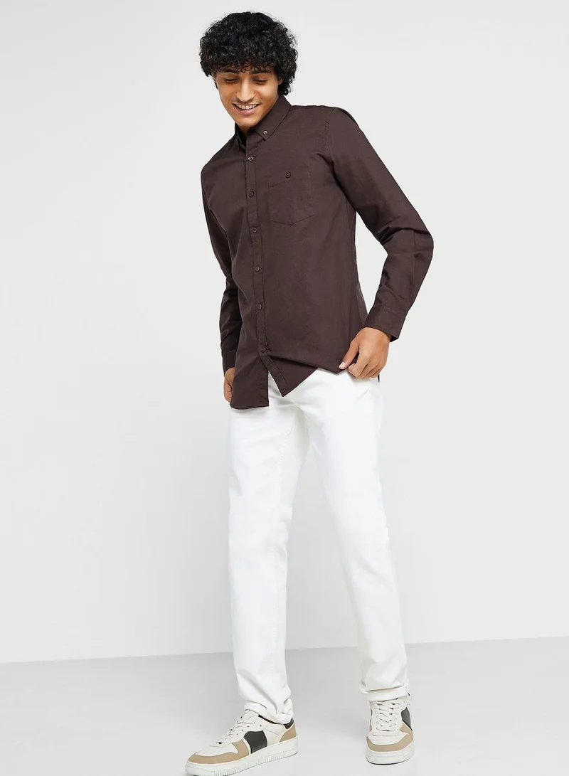 سفنتي فايف Pure Cotton Casual Single Pocket Shirt