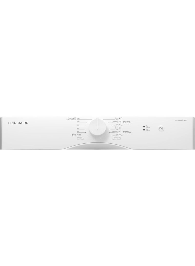 FRIGIDAIRE 7.5 Kg Vented Dryer With 6 Temperature Settings | Model No Fdv756N3Wb With 2 Years Warranty 7.5 Kg Fdv756N3Wb 7.5 kg FDV756N3WB White - Image 2