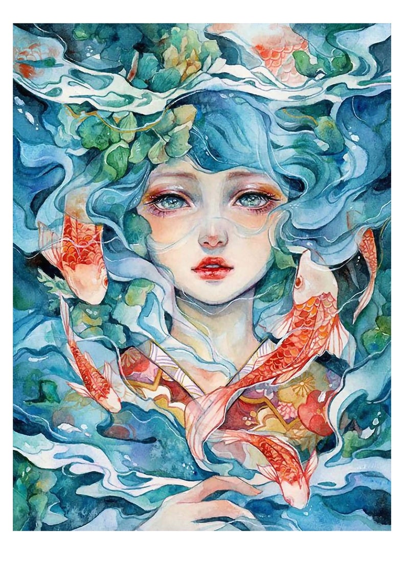 SYOSI Diamond Painting, Diamond Art Painting Kits for Adults Kids, Diamond Painting Moon Kits, DIY Full Drill Crystal Rhinestone, Home Wall Decor Art DIY Crafts Kits Perfect for Gift Light blue  - Image 1
