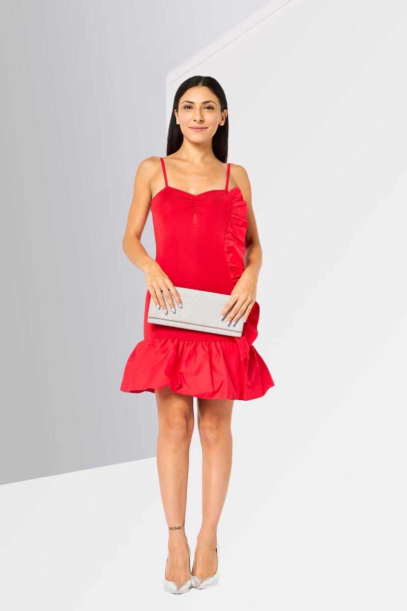 PINKO Women Solid Mini Dress, Red - Image 2