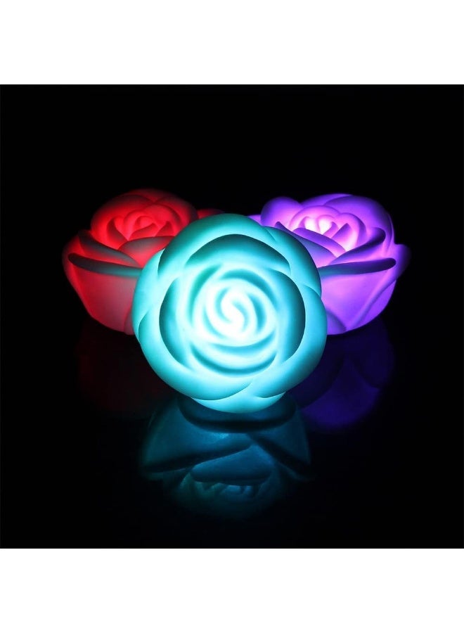 مصابيح LED على شكل وردة متغيرة 7 ألوان – Rose Flower Lamp ديكور رومانسي للحفلات والزفاف وإضاءة ليلية بدون لهب للمنزل والحديقة والمناسبات، تصميم زهري أنيق بإضاءة متعددة الألوان - Image 4