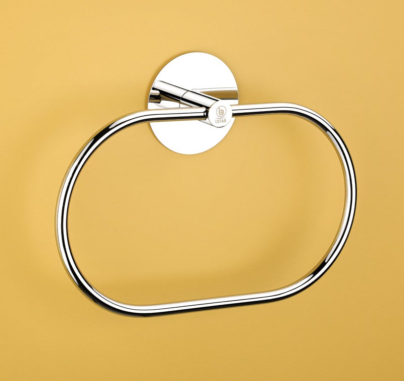 iSTAR Self Adhesive Ovel Towel Ring Stainless Steel Napkin Towel Hanger for Washbasin Anti Rust Strong Sticker Towel Holder for Bathroom Napkin Holder,Bathroom Accessories - Image 1