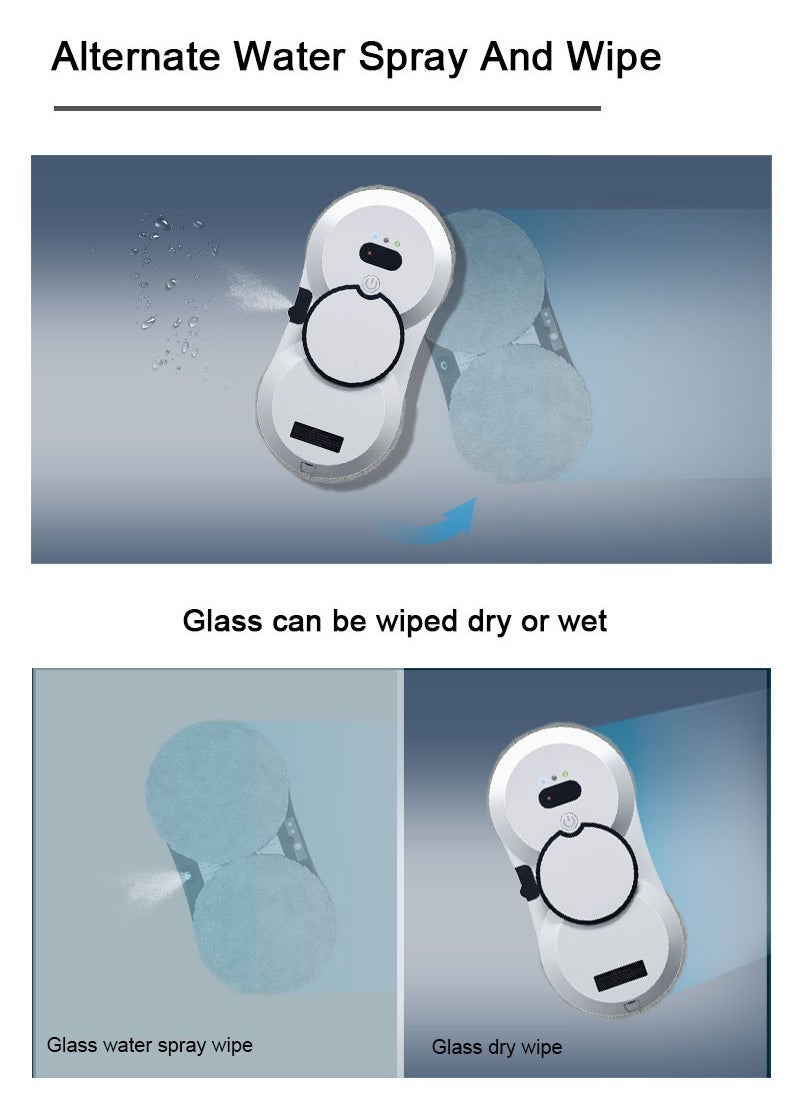 Joshberg Window Cleaning Robot Automatic Water Spray Cleaning Robot Vacuum Smart Glass Vacuum Cleaner Remote Control Electric Window Wiper Household Glass Wiper  - Image 5