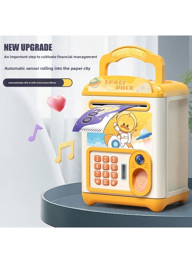 Generic Children's Piggy Bank Can Store Desirable Combination Lock Fingerprint Electric Ins High Color Value Year Gift Birthday Boys And Girls-Color:Blue-astronaut [charging Model]  - Image 3
