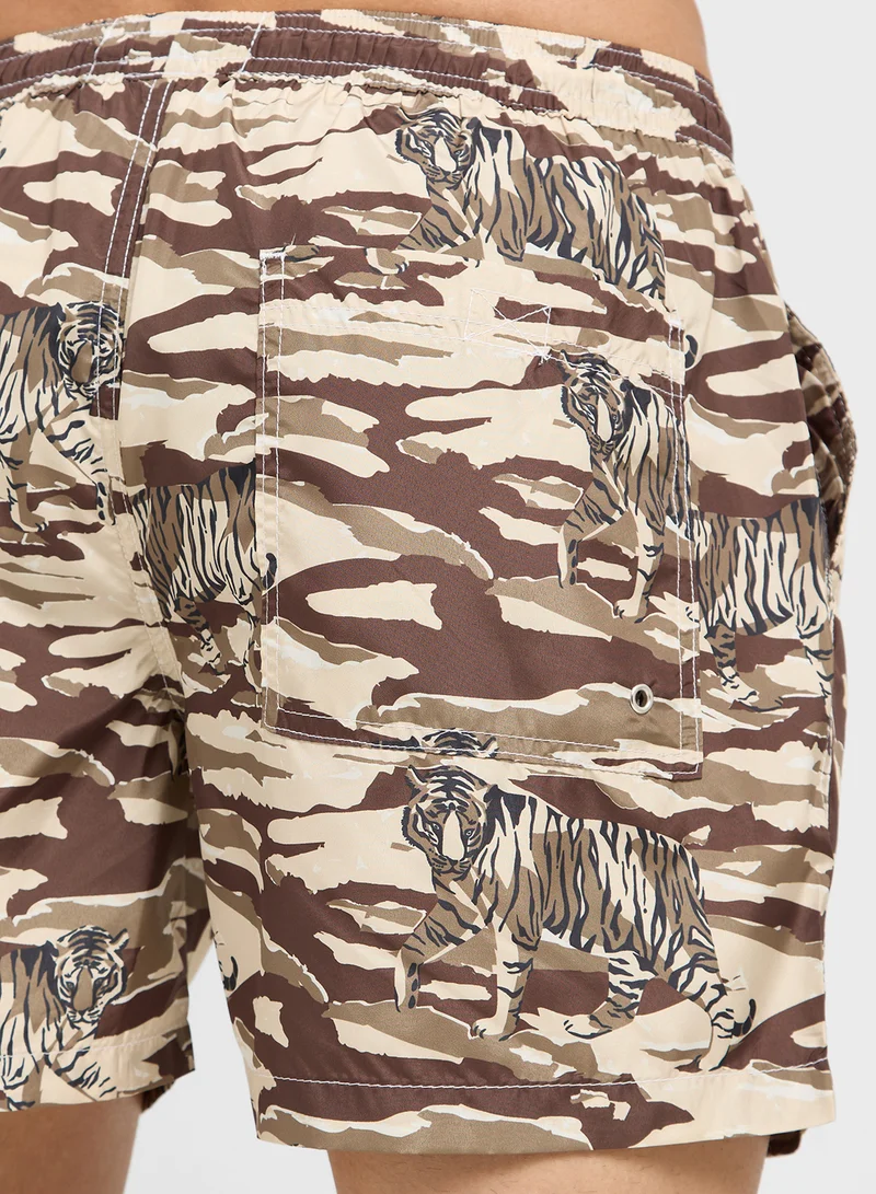 BRAVE SOUL Printed Swimshorts