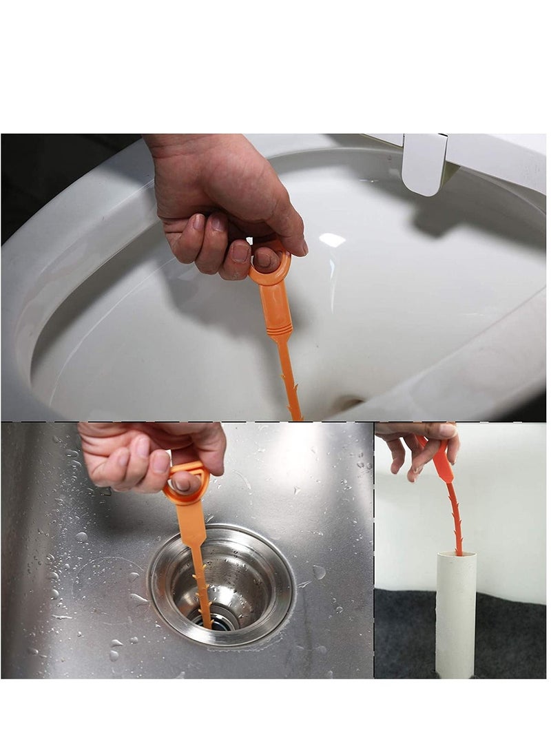 KASTWAVE - Drain Clog Remover, 3 Pack 19.6 Inch Snake Clog Remover Tool, Drain Cleaner Tool for Sink, Tube Drain Cleaning, Hair Clog Remover for Shower Kitchen Sink Bath Tub Bathroom. - Image 1
