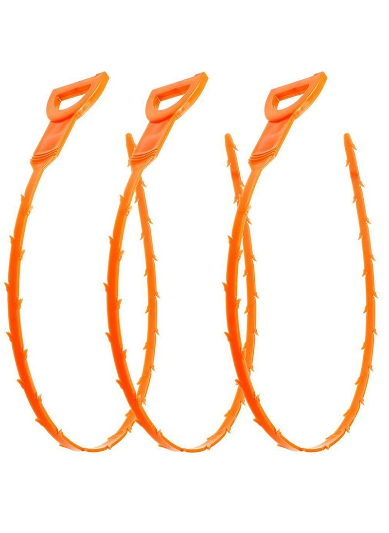 KASTWAVE - Drain Clog Remover, 3 Pack 19.6 Inch Snake Clog Remover Tool, Drain Cleaner Tool for Sink, Tube Drain Cleaning, Hair Clog Remover for Shower Kitchen Sink Bath Tub Bathroom. - Image 1